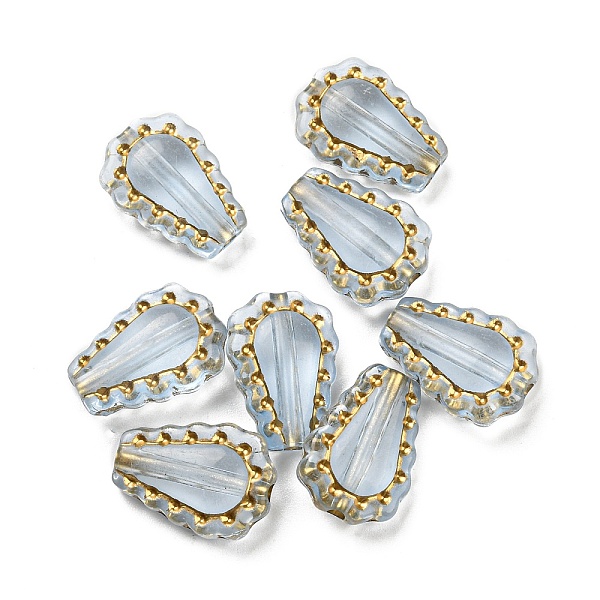 

PandaHall Plating Transparent Acrylic Beads, Golden Metal Enlaced, Teardrop, Light Steel Blue, 17x12x6mm, Hole: 1.8mm, 750pcs/500g Acrylic...