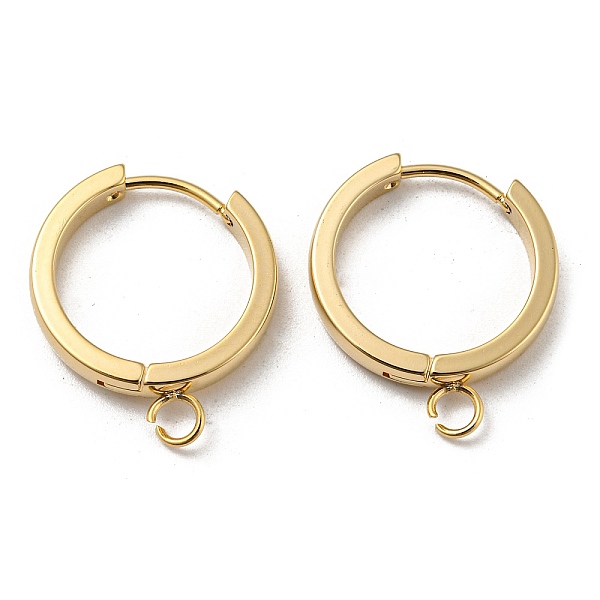 

PandaHall 201 Stainless Steel Huggie Hoop Earrings Findings, with Vertical Loop, with 316 Surgical Stainless Steel Earring Pins, Ring, Real...