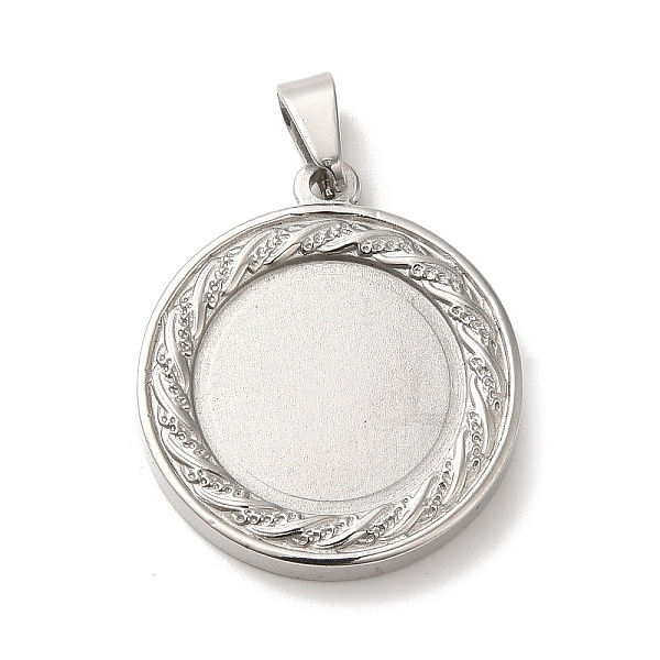 

PandaHall 304 Stainless Steel Pendants Cabochon Settings, Flat Round Charms, Stainless Steel Color, Tray: 15mm, 24.5x21.5x3mm, Hole: 6x3mm...