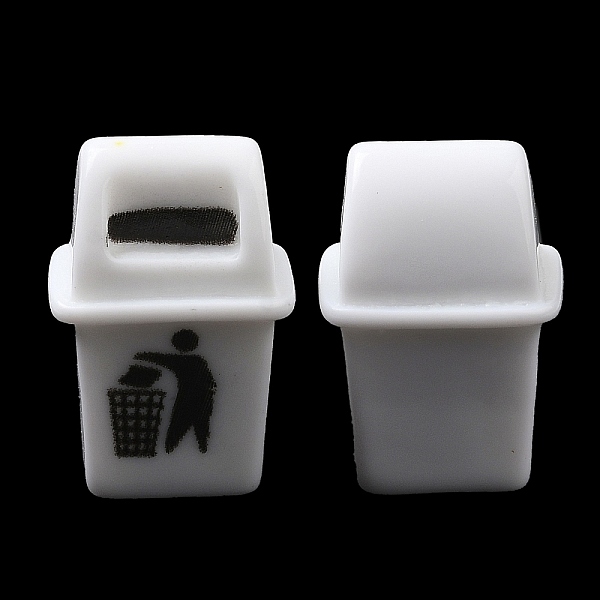 PandaHall Resin Garbage Can Display Decorations, for Car Home Office Desktop Ornaments, White, 16.5x14x24mm Resin Others White