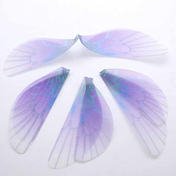 

PandaHall Atificial Craft Chiffon Butterfly Wing, Handmade Organza Dragonfly Wings, Gradient Color, Ornament Accessories, Purple, 98x19mm...