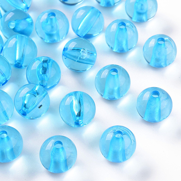 

PandaHall Transparent Acrylic Beads, Round, Deep Sky Blue, 12x11mm, Hole: 2.5mm, about 566pcs/500g Acrylic Round