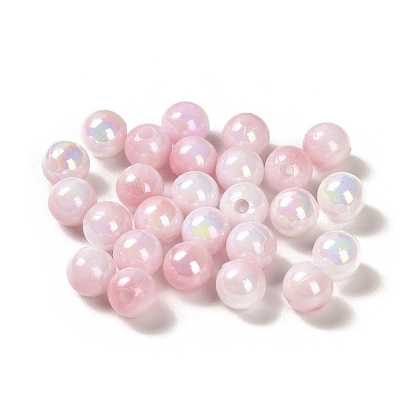 

PandaHall Opaque Acrylic Beads, Gradient Colorful, Round , Pink, 6mm, Hole: 1.8mm, about 5000pcs/500g Acrylic Round Pink