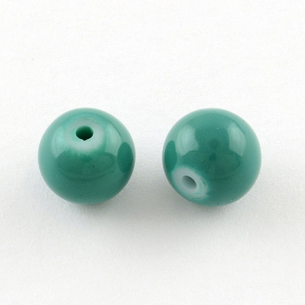 

PandaHall Painted Glass Beads Strands, Baking Paint, Round, Light Sea Green, 10mm, Hole: 1.3~1.6mm, about 80pcs/strand, 31.4 inch Glass...