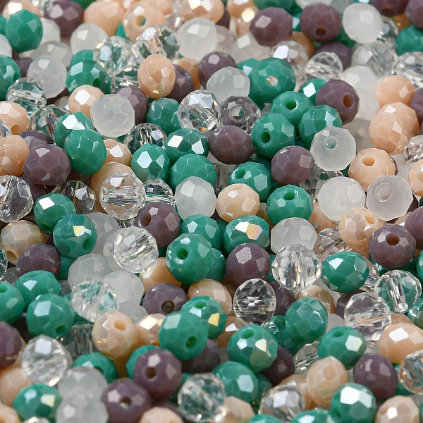 

PandaHall Glass Beads, Faceted, Rondelle, Thistle, 4x3mm, Hole: 0.4mm, about 820pcs/60g Glass Rondelle Purple