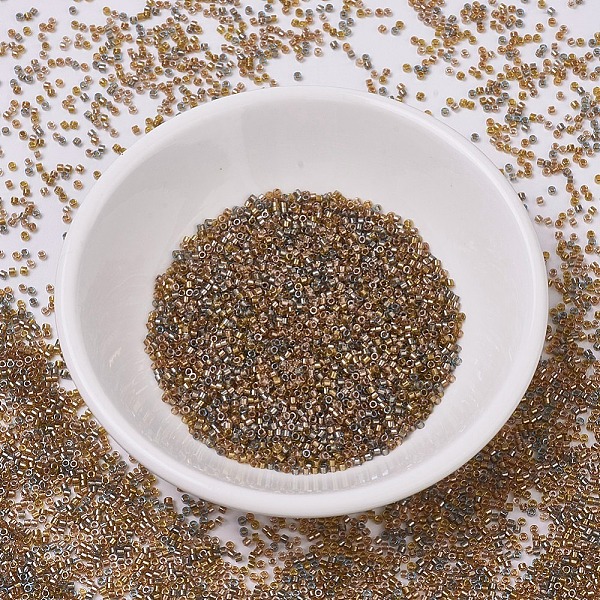 

PandaHall MIYUKI Delica Beads, Cylinder, Japanese Seed Beads, 11/0, (DB0981) Sparkling Lined Sand Dune Mix(Gold Beige Aqua), 1.3x1.6mm, Hole..., Brown