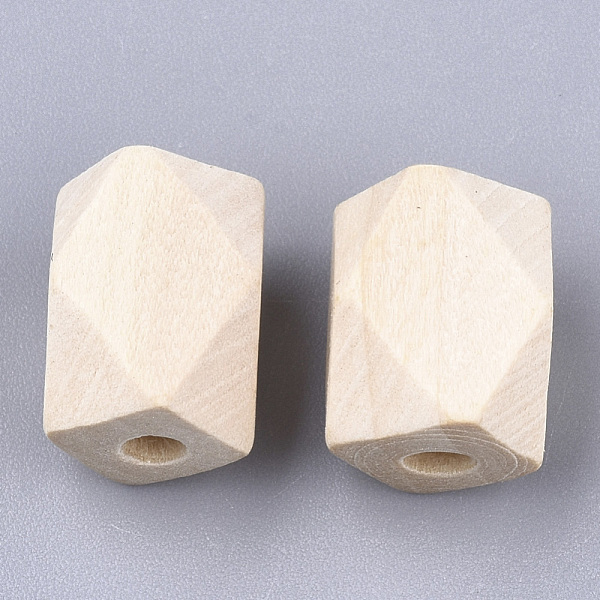 

PandaHall Unfinished Wood Beads, Natural Wooden Beads, Faceted, Polygon, PapayaWhip, 13x9.5x10mm, Hole: 3mm Wood Polygon Orange