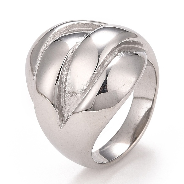 

PandaHall 304 Stainless Steel Textured Chunky Finger Ring for Women, Stainless Steel Color, US Size 7 1/4(17.5mm) 304 Stainless Steel