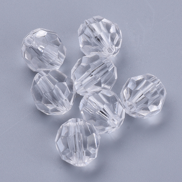 

PandaHall Transparent Acrylic Beads, Faceted, Round, Clear, 10x9.5mm, Hole: 1.8mm Acrylic Round Clear