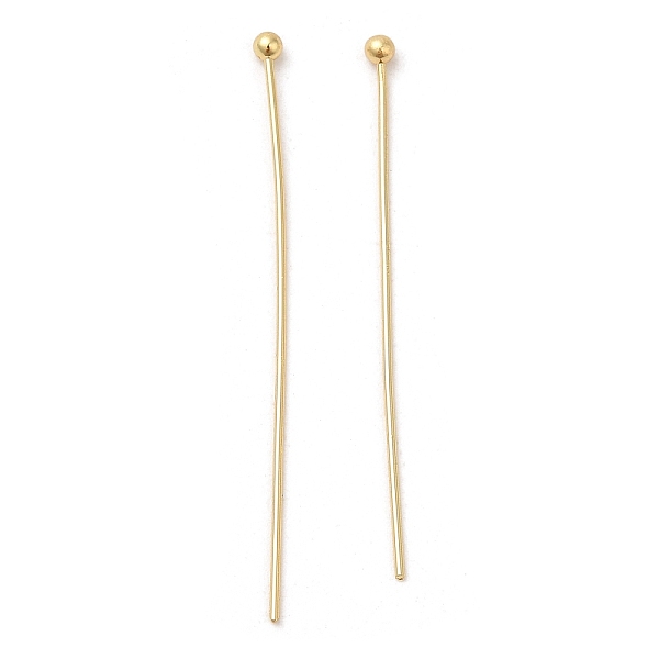 

PandaHall Brass Ball Head Pins, Real 18K Gold Plated, 35~35.5x0.6mm, Head: 2mm Brass