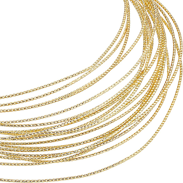 

PandaHall Textured Round Brass Spring Wire, Golden, 0.8mm Brass Textured Round