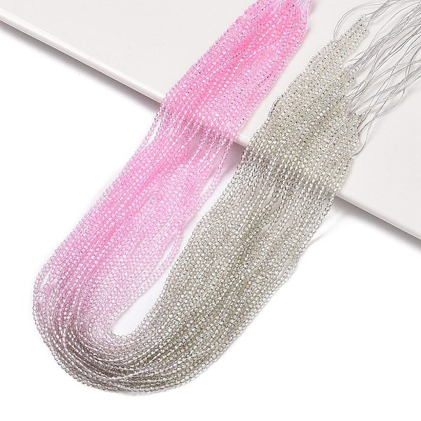 

PandaHall Transparent Gradient Color Glass Beads Strands, Segmented Multi-color Beads, Faceted Round, Hot Pink, 3x2.5mm, Hole: 0.8mm, about...