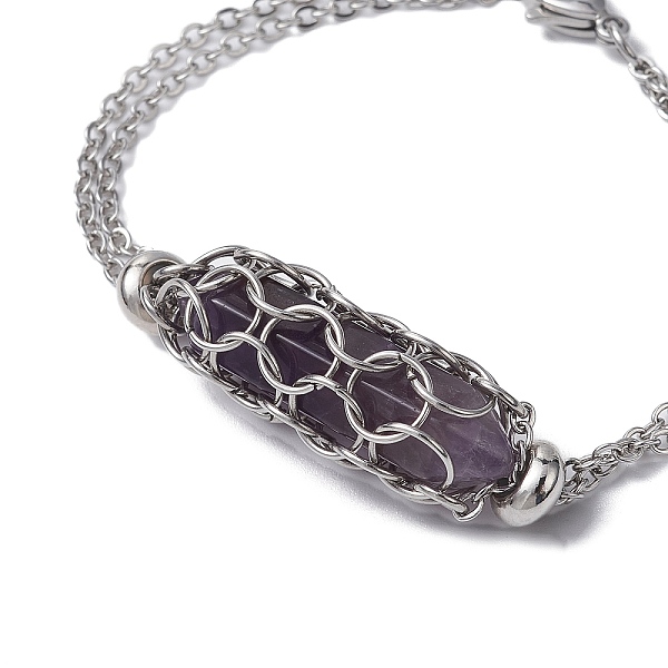 Natürliche Amethyst-Kugelgliederarmbänder