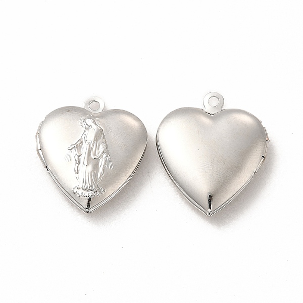 

PandaHall Brass Locket Pendants, Photo Frame Charms for Necklaces, Long-Lasting Plated, Heart with Saint Charm, Platinum, 22.5x19.5x5.5mm...