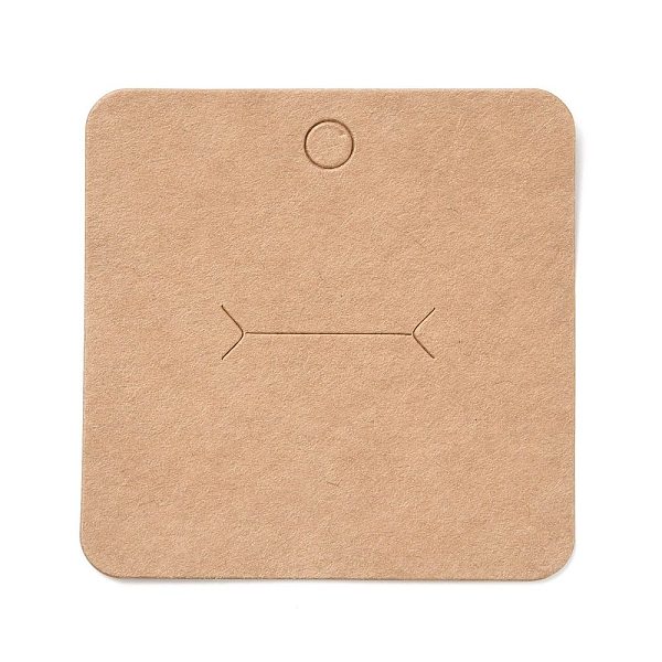 

PandaHall Blank Kraft Paper Finger Rings Display Cards, Square, BurlyWood, 6x6x0.05cm, Hole: 6mm Paper Square Orange