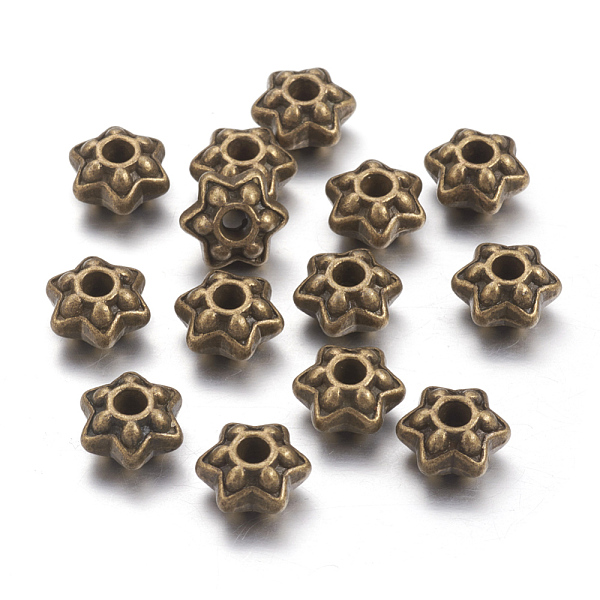 

PandaHall Tibetan Style Spacer Beads, Antique Bronze Color, Star, Lead Free & Cadmium Free, 9mm in diameter, 5mm long, hole: 2mm Alloy...