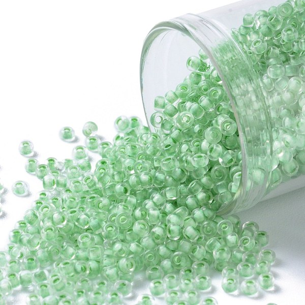 

PandaHall TOHO Round Seed Beads, Japanese Seed Beads, (975) Inside Color Crystal/Neon Sea Foam Lined, 11/0, 2.2mm, Hole: 0.8mm, about..., Cyan