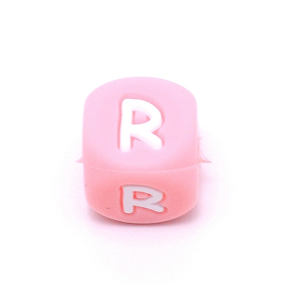 

PandaHall Silicone Alphabet Beads for Bracelet or Necklace Making, Letter Style, Pink Cube, Letter.R, 12x12x12mm, Hole: 3mm Silicone Letter...