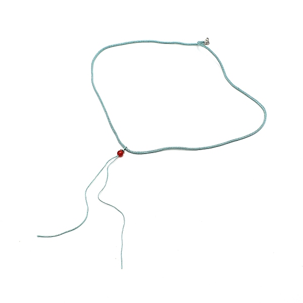 

PandaHall Nylon Pendant Cord Loops, with Slide Glass Bead, Light Blue, 445~477x2mm Nylon Others