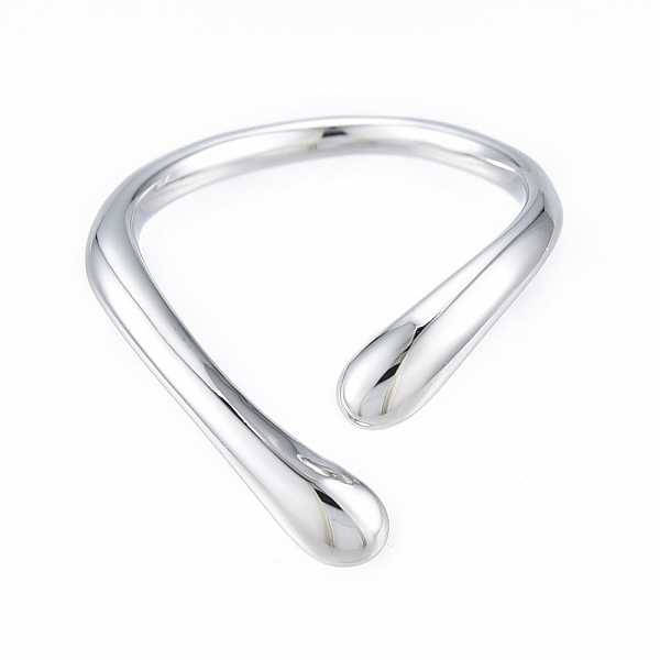 

PandaHall Brass Teardrop Open Cuff Ring for Women, Nickel Free, Real Platinum Plated, US Size 6 1/2(16.9mm) Brass
