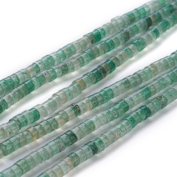 

PandaHall Natural Green Strawberry Quartz Beads Strands, Heishi Beads, Flat Round/Disc, 4~4.5x2.5mm, Hole: 0.7mm, about 167pcs/strand, 15.43...