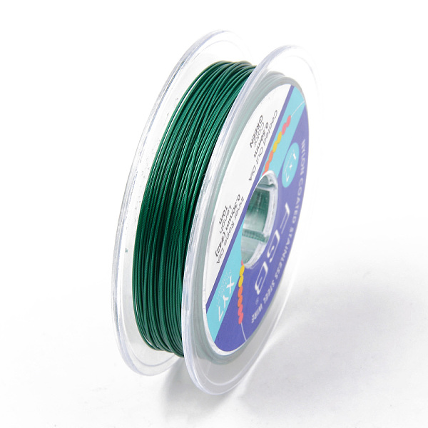 

PandaHall Tiger Tail Beading Wire, 7-Strand Bead Stringing Wire, Nylon Coated Stainless Steel Wire, Sea Green, 24 Gauge, 0.5mm, about 32.8...
