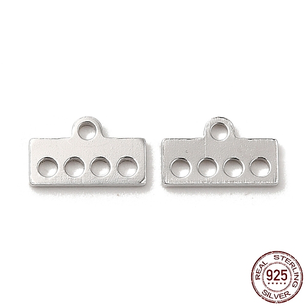 

PandaHall 925 Sterling Silver Chandelier Component Links, 5-Loop Rectangle Connector, Platinum, 4.3x7x0.6mm, Hole: 1mm Sterling Silver...