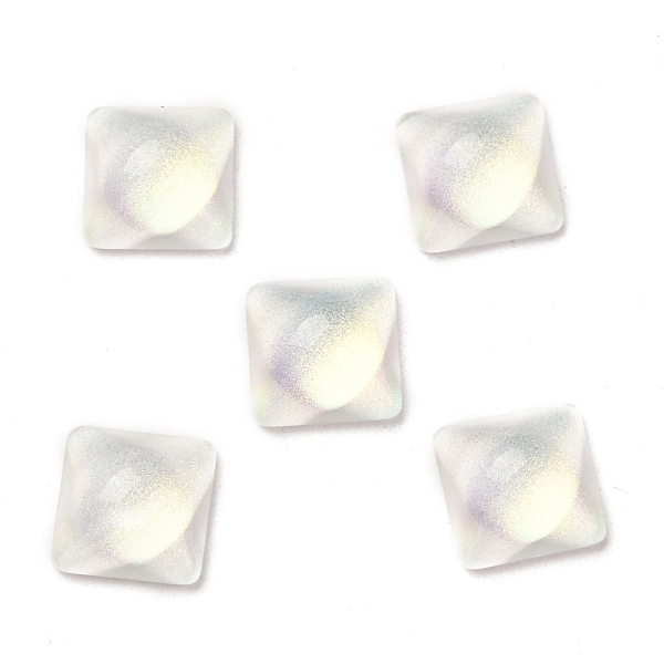 

PandaHall Glass Cabochons, with Glitter Powder, Square, Mixed Color, 8x8x4mm Glass Square Multicolor