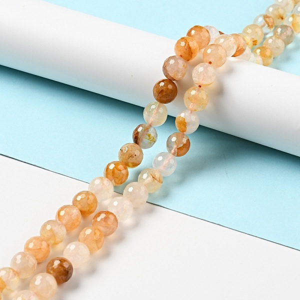 

PandaHall Natural Yellow Hematoid Quartz/Golden Healer Quartz Beads Strands, Faceted(128 Facets), Round, 10mm, Hole: 1mm, about...