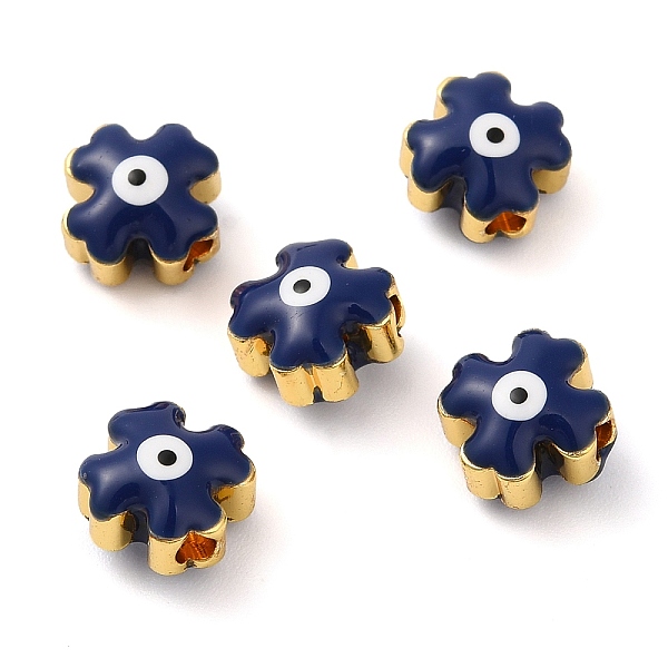 

PandaHall Golden Tone Brass Enamel Beads, Cadmium Free & Lead Free, Long-Lasting Plated, Cross with Evil Eye, Prussian Blue, 8x8x6mm, Hole...