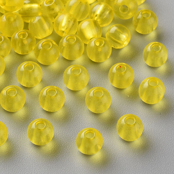 

PandaHall Transparent Acrylic Beads, Round, Yellow, 6x5mm, Hole: 1.8mm, about 4400pcs/500g Acrylic Round Yellow