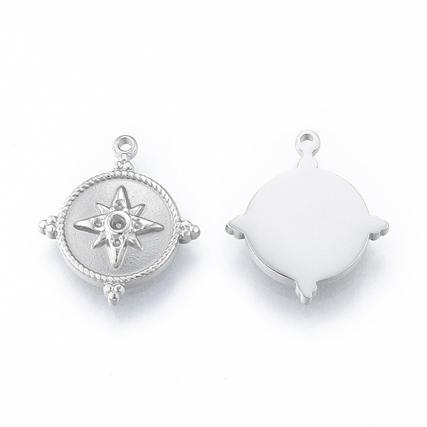 

PandaHall 304 Stainless Steel Pendant Rhinestone Settings, Flat Round with Star, Stainless Steel Color, Fit for 1mm & 1.4mm Rhinestone...