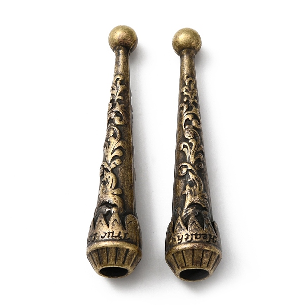 

PandaHall Alloy Cord Ends, Bolo Tie End Caps, Cone, Antique Bronze, 52.5x10.5mm, Hole: 5.5mm Alloy