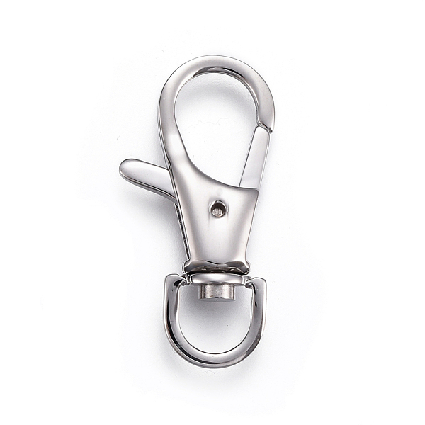

PandaHall 304 Stainless Steel Swivel Lobster Claw Clasps, Swivel Snap Hook, Stainless Steel Color, 34x16x5mm, Hole: 8mm 304 Stainless Steel