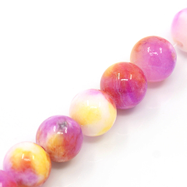 

PandaHall Natural Persian Jade Beads Strands, Dyed, Round, Violet, 8mm, Hole: 1.2~1.5mm, about 50pcs/strand, 16 inch Persian Jade Round..., Purple