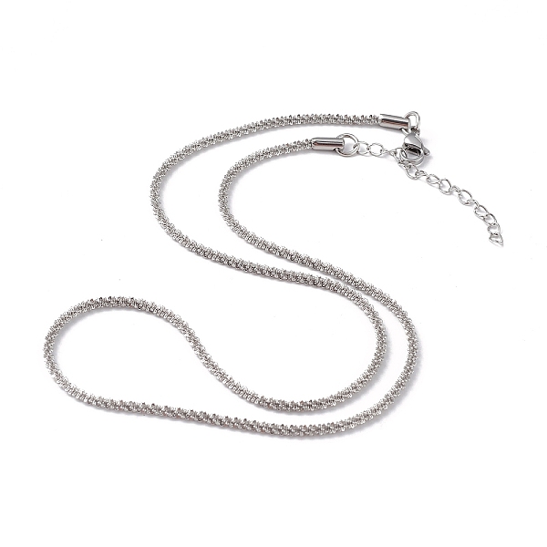 

PandaHall 304 Stainless Steel Bone Rope Chain Necklace for Women, Stainless Steel Color, 18.15 inch(46.1cm), Wide: 2.3mm 304 Stainless Steel