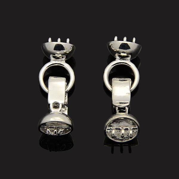 

PandaHall Brass Fold Over Clasps, Silver, 37x11mm, Hole: 1mm Brass Silver