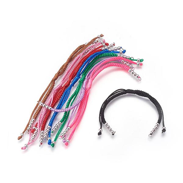 

PandaHall Nylon Cord Braided Bead Bracelets Making, with Brass Beads, Long-Lasting Plated, Real Platinum Plated, Mixed Color, 10-1/4..., Multicolor
