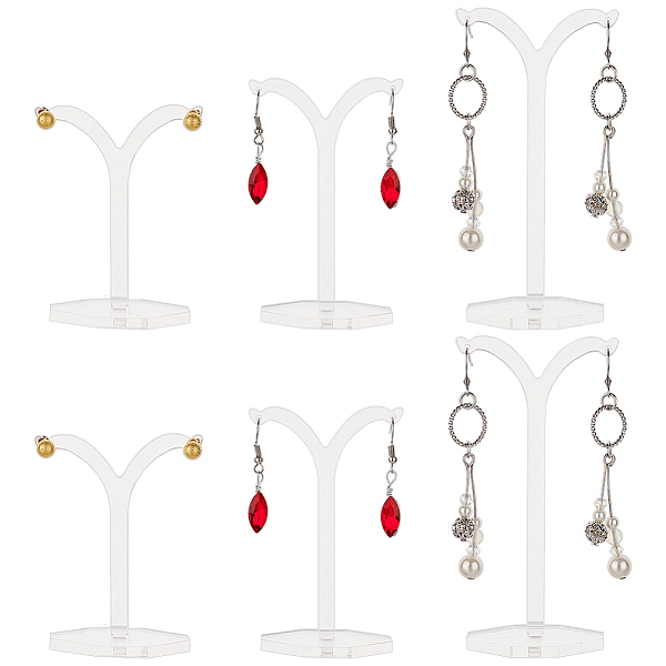 

PandaHall FINGERINSPIRE 6 Pcs Y-Shaped Acrylic Earring Display Stands 3 Size Clear Earring Display Holder Jewelry Earrings Organizer Rack...