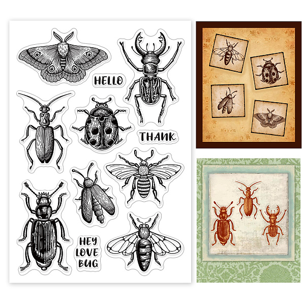 

PandaHall Animal Stamp Sets, Beatles Clear Seal Stamps Silicone Transparent Seals for DIY Scrapbooking, Cards Making, Photo Album...