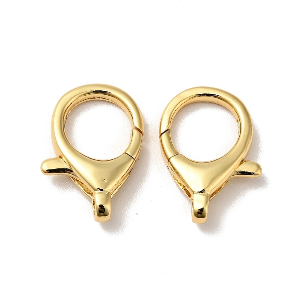 

PandaHall Brass Lobster Claw Clasps, Cadmium Free & Nickel Free & Lead Free, Real 18K Gold Plated, 20x15x4.5mm, Hole: 2mm Brass Others