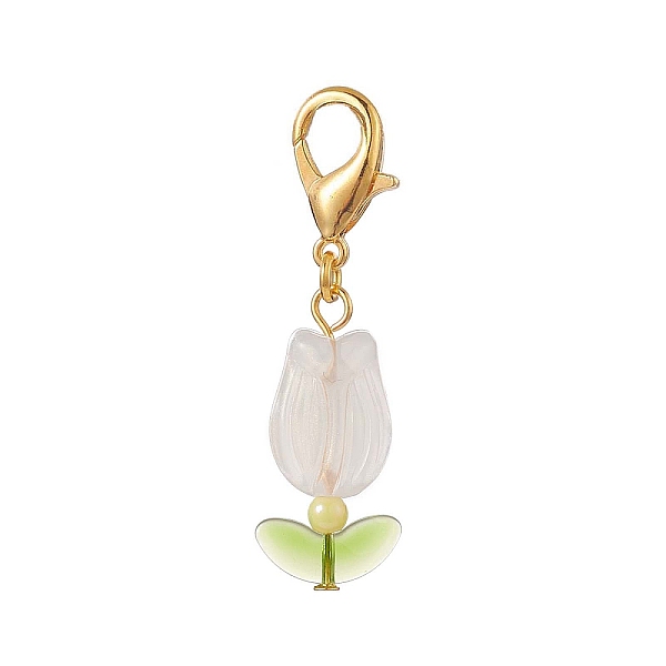 Tulip Opaque Acrylic & Glass Leaf Pendants Decorations