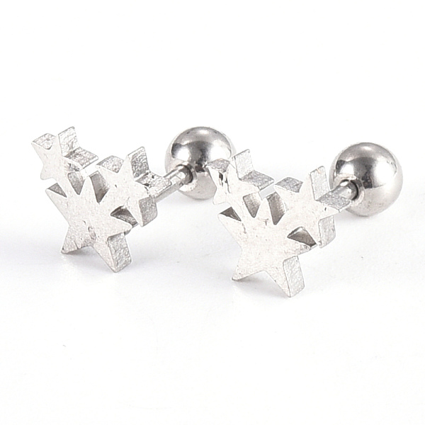 

PandaHall 201 Stainless Steel Barbell Cartilage Earrings, Screw Back Earrings, Star, Stainless Steel Color, 7.5x8.5x2mm, Pin: 1mm 201...