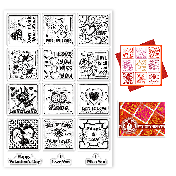 

PandaHall PVC Plastic Stamps, for DIY Scrapbooking, Photo Album Decorative, Cards Making, Stamp Sheets, Film Frame, Valentine's day Themed...
