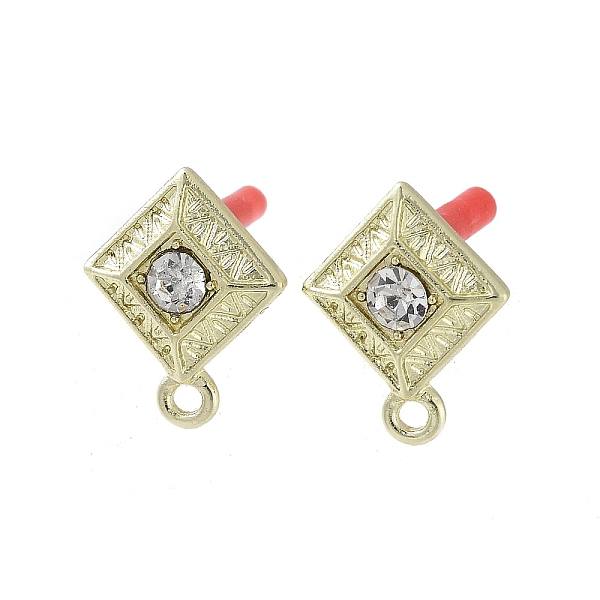 

PandaHall Rack Plating Golden Alloy with Rhinestone Stud Earring Findings, with Loops and 304 Stainless Steel Pins, Cadmium Free & Nickel...