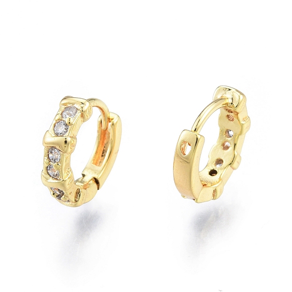 

PandaHall Clear Cubic Zirconia Rectangle Hoop Earrings, Ion Plating(IP) Brass Jewelry for Women, Real 18K Gold Plated, 10x10x3mm, Pin: 0.8mm...
