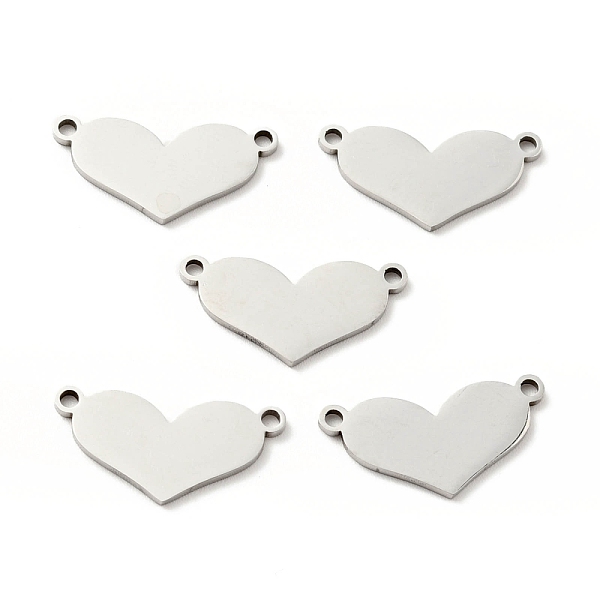 

PandaHall 304 Stainless Steel Links Connectors, Heart, Stainless Steel Color, 9.5x19x1mm, Hole: 1.5mm 304 Stainless Steel Heart
