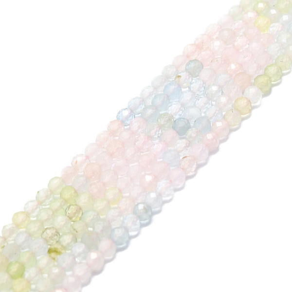 

PandaHall Natural Morganite Beads Strands, Faceted, Round, 3mm, Hole: 0.7mm, about 116~125pcs/strand, 15.16~15.55 inch(38.5~39.5cm)...