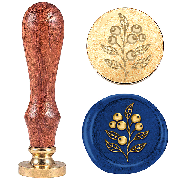 

PandaHall Retro Wax Seal Stamp Set, including Safflower Pear Wood Handle & Removable Brass Head, for Envelopes, Invitations, Gift Card, Leaf...