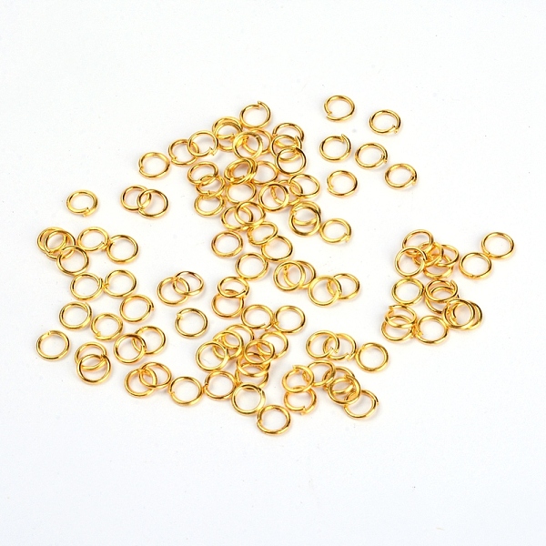 

PandaHall Iron Jump Rings, Open Jump Rings, Golden, 5x0.6mm, Inner Diameter: 3mm, 200~230Pcs/Set Iron Ring